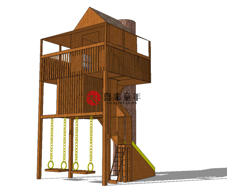 树屋滑梯设施模型